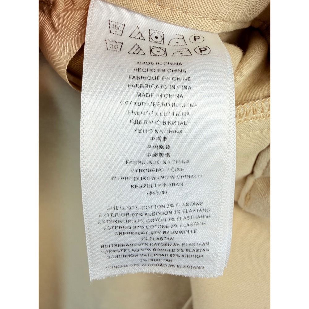 Michael Kors Womens Beige Gold Zip Ankle Pants Size 10 Cotton Blend Tapered Leg - Picture 7 of 8